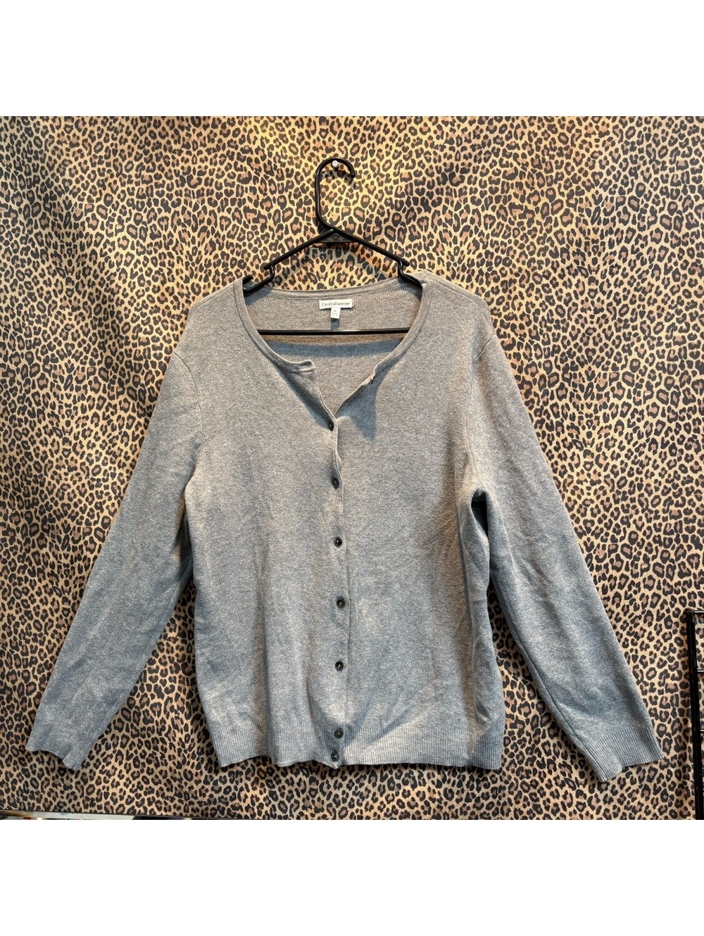 Croft & Barrow Women's Gray Button-Up Cardigan Sweater XL